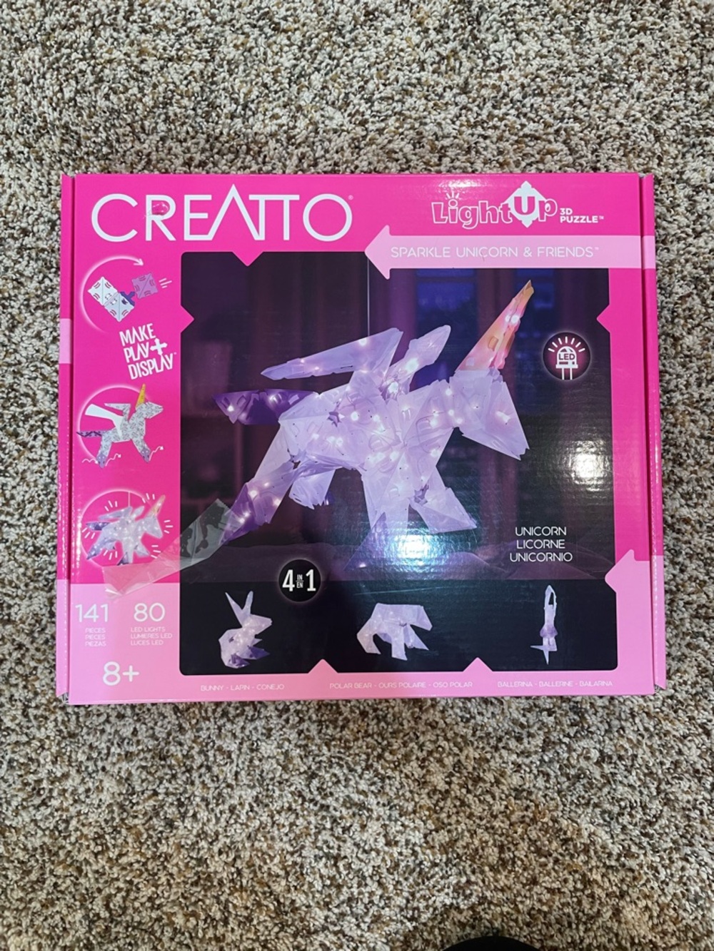 LightUp Sparkle Unicorn 3D Puzzle - Pink